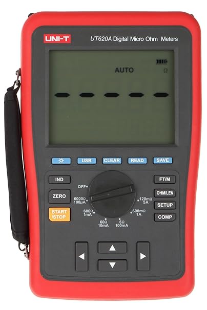 UNI-T UT620A Digital Micro Ohm Meter Resistance Meter DC Low Resistance 60000 Counts 6.0000K ohm with High/Low Limit Alarm USB and Back Lig
