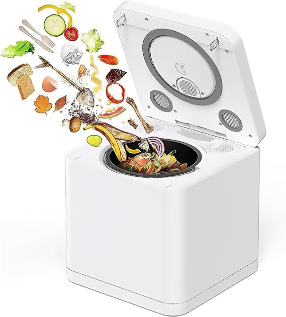 Electric Kitchen Composter, 3.3L Smart Waste Compost Bin with Smart LED Screen, Fast 5-8H Turn Garbage to Compost with One-Touch, Dual Vent Odorless Compost, Auto Cleaning Composting Bin