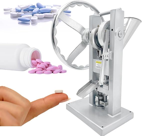 Hand Tablet Press Machine, Stainless Steel Pill Dispenser 2000 Tablets/H, Portable Household Small Manual Tablet Press