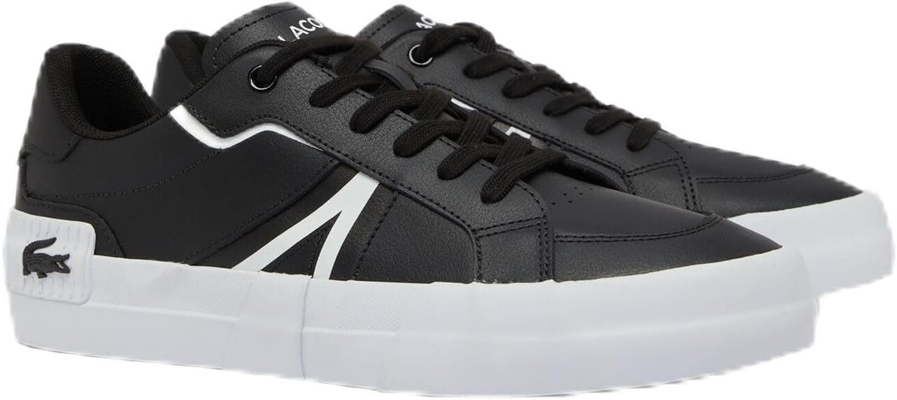Lacoste Men's L004 Sneaker, Black/White, 12