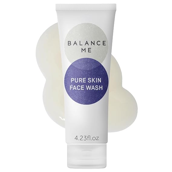 Balance Me Pure Skin Face Wash 4.23 fl oz, Gentle Foaming | For Oily Skin or Blemish Prone and Sensitive Skin, With Moringa & Rice Bran, Non Toxic Water-Based
