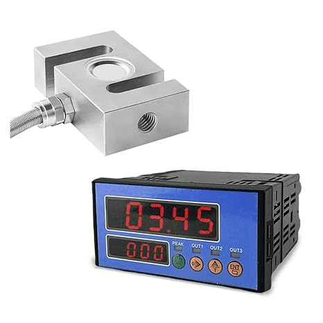 Load Cell Sensor, S Type Weighing Sensor Weight Sensor Load Cell +load Cell Indicator,display 10kg 20kg 30kg - 1 Ton 2T to Measure Force, Pressure, Displacement, Strain(500kg Indicator)
