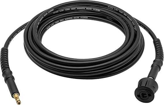 Fai Top 6M Pressure Washer Jetter Tube Fits K2-K7 Cleaners | Compatible With Karcher 2008 Electric Units,150 Bar Pressure,Quick Connect Lock,Rubber Plastic Build,Drain Sewer Pipe Clean