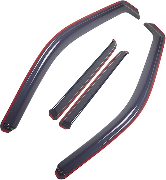 In-Channel Wind Deflector for Honda CR-V MK2 5 Door SUV 2001-2006 Window Visors Sun Rain Guard Vent Weather Shields, Smoke, 4Pcs