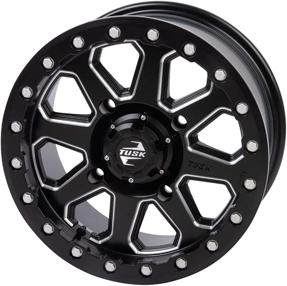 Tusk 4/137 Uinta Beadlock Wheel 14x7 5.0 + 2.0 Milled/Black Compatible with Can-Am Maverick Trail/Sport/X3/Commander/Defender HONDA Talon Pioneer 1000/1000-5/1000-6
