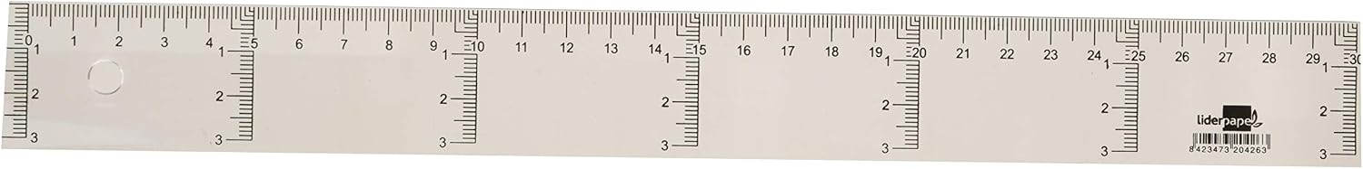 liderpapel 920426 Horizontal Vertical Scale Ruler 30 cm , Transparent