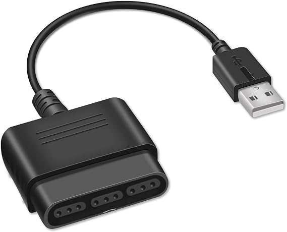 Xahpower PS2 Controller to USB Adapter Converter Cable, Compatible with Sony PS1/PS2 Controller Gamepad to PS3/PC Controller