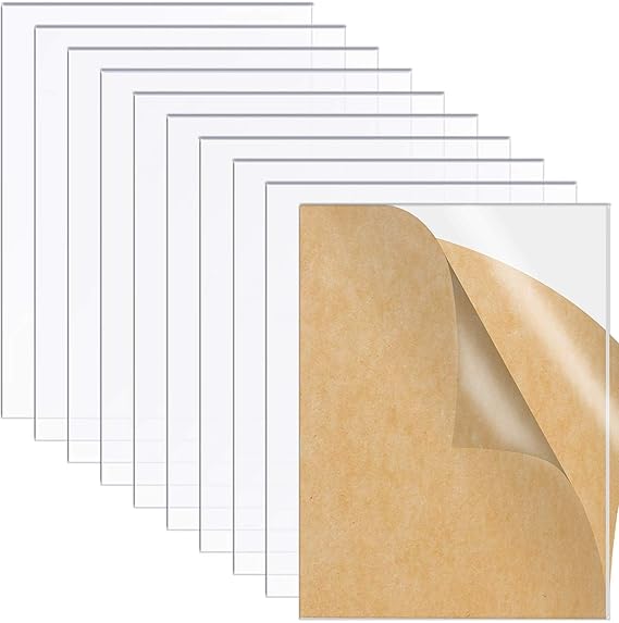 10pcs Clear Acrylic Sheet Perspex Sheet 2mm Transparent Square Panel for Picture Frame, Glass Replacement Signs 150 * 100mm