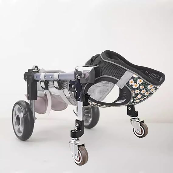 Dog Wheel Chair, Front Back Wheels Dog Mobility Aid Wheelchair Adjustable, Small Medium Large Dogs Leg Brace for Paralysis Injury Doggy, Pet Trolley,4 Wheel,Large