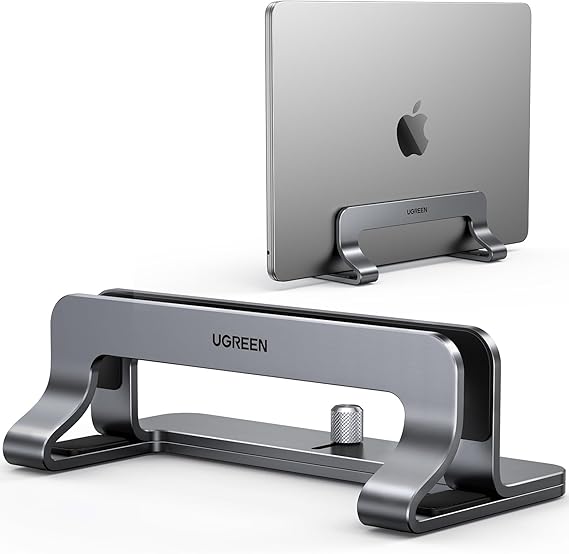 UGREEN Dikey Bilgisayar Standı, Çift Yuvalı Ayarlanabilir Alüminyum Laptop Standı, MacBook Air/Pro, Windows Dizüstü Bilgisayarlar, 13-17 İnç Laptoplar ile Uyumlu Masaüstü Tutucu – 20471