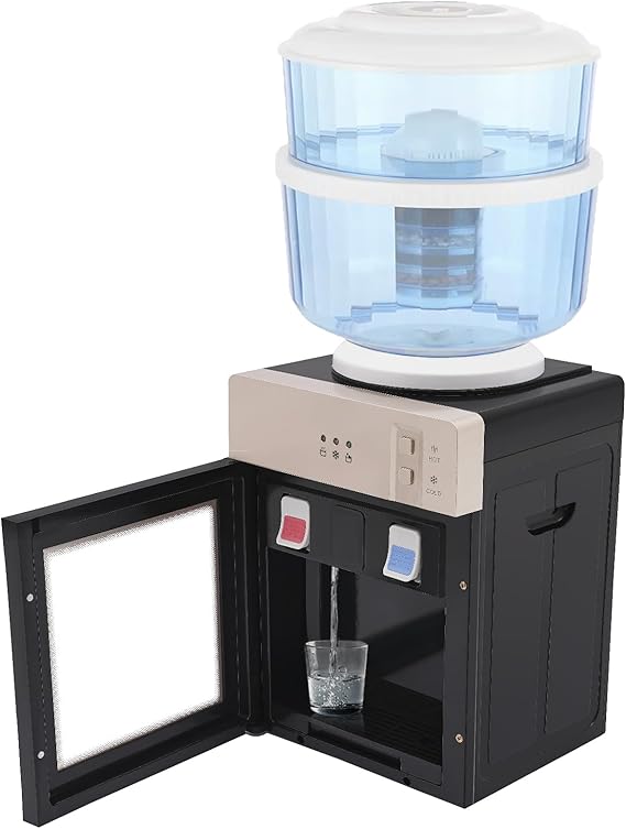 Countertop Water Cooler Dispenser Freestanding Hot and Cold Water Cooler Dispenser 110V 550W Mini Small Cooler Dispensers for Home Kitchen Office Coffee Tea Bar Dorm