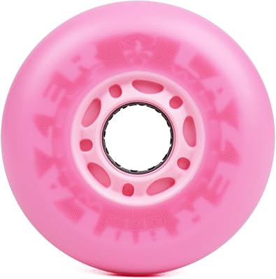 Flying Eagle LazerWheelz - Light Up Inline Skate Wheels Indoor or Outdoor Use, 80mm 8 Pack of Pink 88A Hardness LED Lights for Roller Skate Wheels Replacement, Adult Inline Accessories