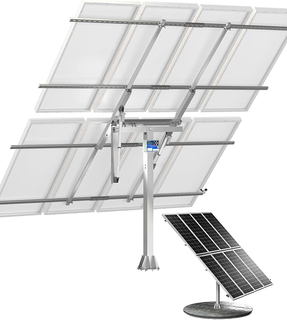 ECO-WORTHY Solar Panel Dual Axis Tracking System (Expanded Version Increase 40% Power) with Tracker Controller,for 10PCS 100W/8PCS 200W/4PCS 400W,High Stability, Multi-Angle Adjustment, for Yard/Farm