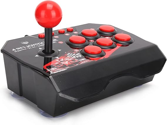 PC Street Fight Controller, Comfort and Ergonomics Arcade Fight Stick Classic Black and Red Color Scheme for PC for PS3 for Switch