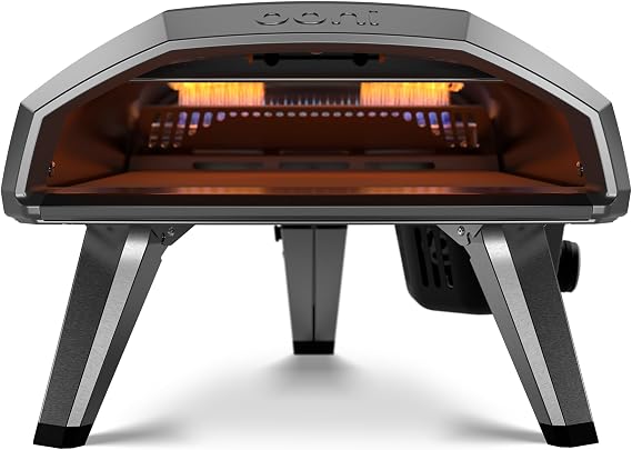 Ooni Koda 2 Propane Gas Pizza Oven 14" Gas Powered Outdoor Oven with 28 mBar Regulator and Gas Hose, Temperature Range 375F-950F, Cooks 14 Inch Pizzas in 60 Seconds - Foundry Black