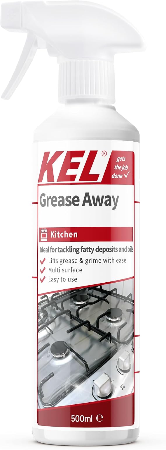KEL - Grease Away Spray | Heavy Duty Degreaser, Simple & Strong Kitchen De-greaser, Multi Use for Any Surfac - Removes Fat & Oil Easily - 500ml