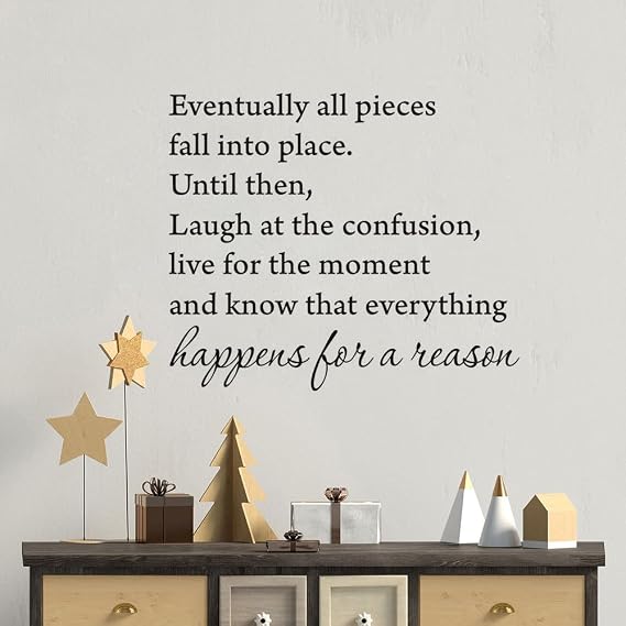 Eventually All Pieces Fall into Place Inspirational Quotes Wall Decals Saying Vinyl Wall Art Sticker Home Decor 2219In