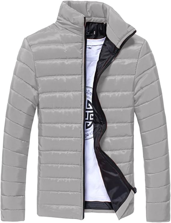 Men's Down Jacket, Lightweight, Warm, Ultra Light, Down Coat, Spring, Autumn, Winter, Light Down Jacket, Thin Down Blouson, Solid, Ultra Light Down Jacket, Standing Collar, Thermal Jacket, Thermal,