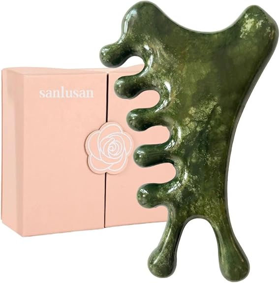 4-in-1 gua sha Tool for face | Jade Facial Massage Tool | Face lymphatic drainage tool | 100% natural jade stone face sculpting tool