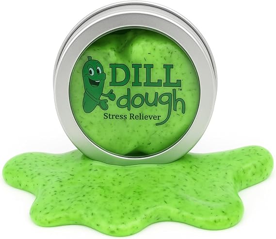 Dill Dough Stress Relief Putty - Funny Pickle Gag Gift for Adults, Weird Stress Relief Toys for Girlfriends, Dill Scented Stress Putty, Stocking Stuffers for Women