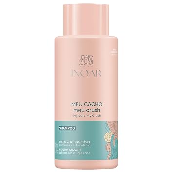 INOAR Meu Cacho Meu Crush Shampoo with Plant-Based Collagen & Vitamin E for Curly Hair Hydration & Definition, 16.9 fl.oz