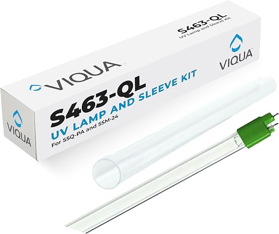 Viqua S463-QL UV Lamp and Quartz Sleeve Kit Genuine OEM Replacement for S5Q-PA SSM-24 S5Q S5Q-Gold Systems Includes O-Rings