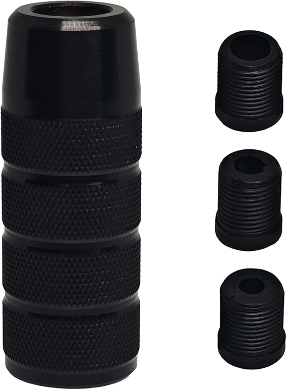 Gear Shift Knobs, 3.78" Aluminum Automotive Car Gear Shift Style Knobs, Car Shifter Knob with 3 Threaded Adapters M8 M10 M12 x 1.25, Universal Manual Transmission, Automotive, Trucks (Black)