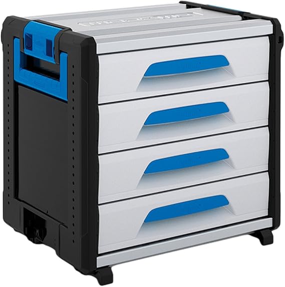 Sortimo WorkMo Module - 4 Drawers H6 with Full Extension - Modular Workshop Trolley for Organised Tool Storage - Expandable Lightweight & Stable - Ideal for Construction Sites & Workshop