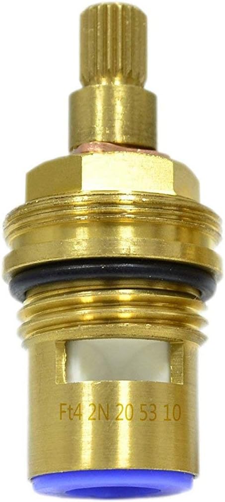 Ceramic Tap Cartridge Insert Valve Replacement Mixer Anti-Clockwise Blue | 1/2" BSP, 20 Spline Gland, 1/4 Turn, Brass Body, Ceramic Disc, 4mm Screw Fit, Fits Kitchen and Basin Taps