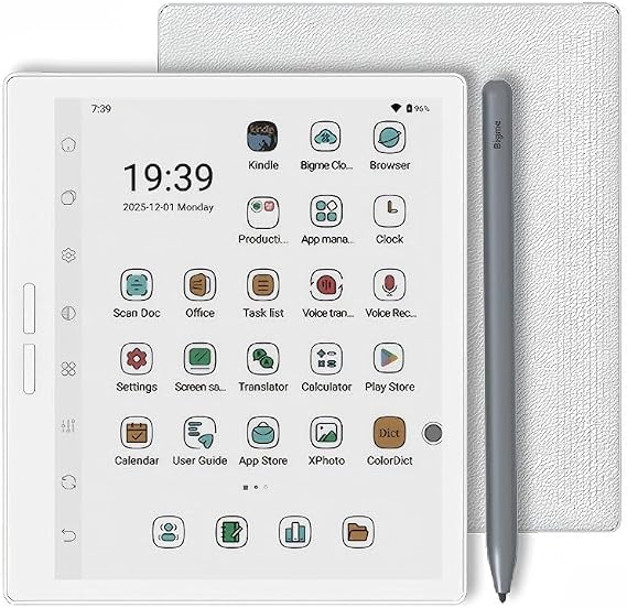 Bigme B751C S Ebook Reader, 4GB+64GB Color Android 14 OS ePaper Tablet, White