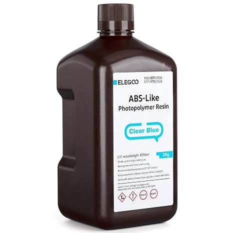 ELEGOO ABS-Like 3D Printer Resin Clear Blue 2KG, High Toughness