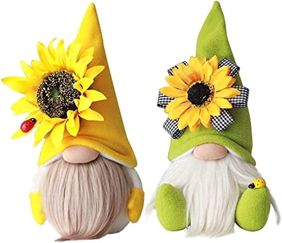 Gnome Plush, Sunflower Gnome Decor, Spring bee Decor, Spring Gnome Plush Decorations for Home FJIUMOZEN