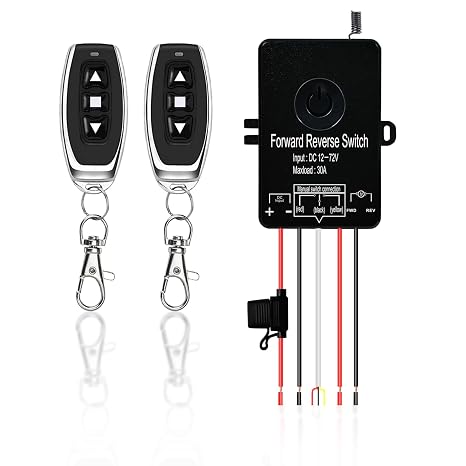 Wireless Remote Forward Reverse Switch,Waterproof,DC 12V to 72V 30A | Linear Actuator Controller/Switch for Linear Actuator,Winches,Shutter Doors,168 FT Signal Distance,Remote and Manual Control