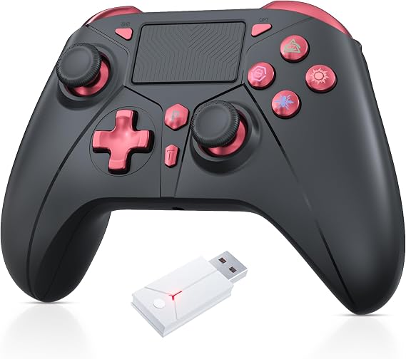 Gamrombo Wireless Controller for PS5/PS5 Pro/PS5 Slim with 2.4G Adapter, Compatible with PS4/Switch/Windows, Dual Vibration/Macro/Turbo Function,