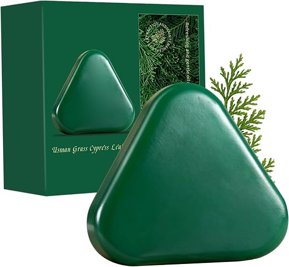 Shampoo Bars with Usmani Grass & He Shou Wu - 120g Hair Soap Bar for Men & Women - Natural, Gentle Hair Soap Bar for Sensitive Scalp, Green Shampoo