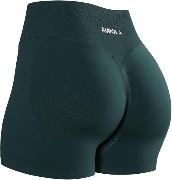 AUROLA Influence Workout Shorts for Women,2.5 3.5 4.5 5.5 6.5 No Roll Up Squat Proof Scrunch Seamless Compression Gym Short