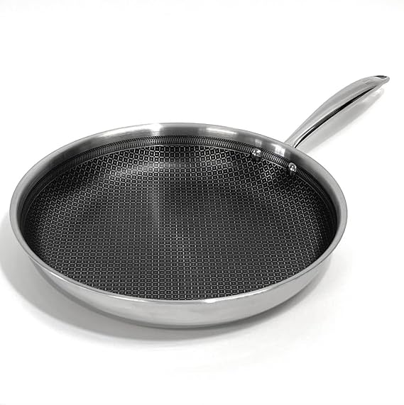 Lexi Home Tri-ply 10" Stainless Steel Scratch Resistant Nonstick Frying Pan