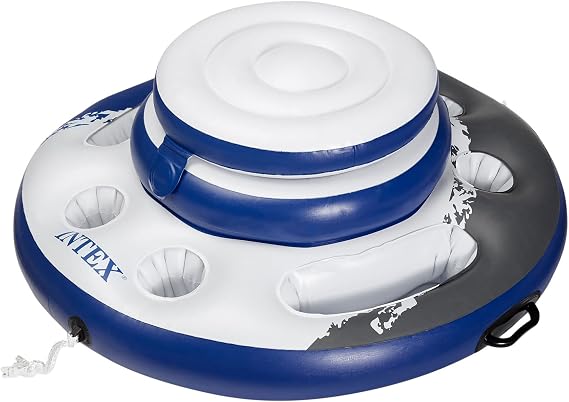 INTEX 56822EP Mega Chill Inflatable Cooler: Removable Ice Chest 5 Built-in Cup Holders 2 Durable Handles Easy-to-Use Connectors River Run Compatability