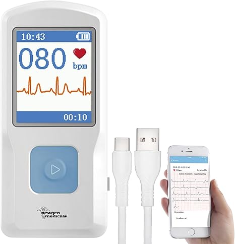 newgen medicals EKG für Zuhause: Mobiles medizinisches EKG-Messgerät mit PC-Software und App (Gerät Gerät für Zuhause Mobile)
