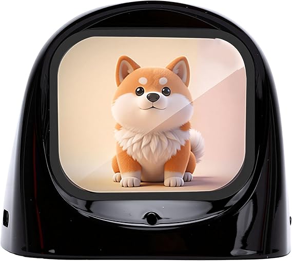AUNMAS AI Desktop Robot Companion with 70+ Expressions Gyroscopic Sensing Speaker for Car Dashboard Office Decor (Black)