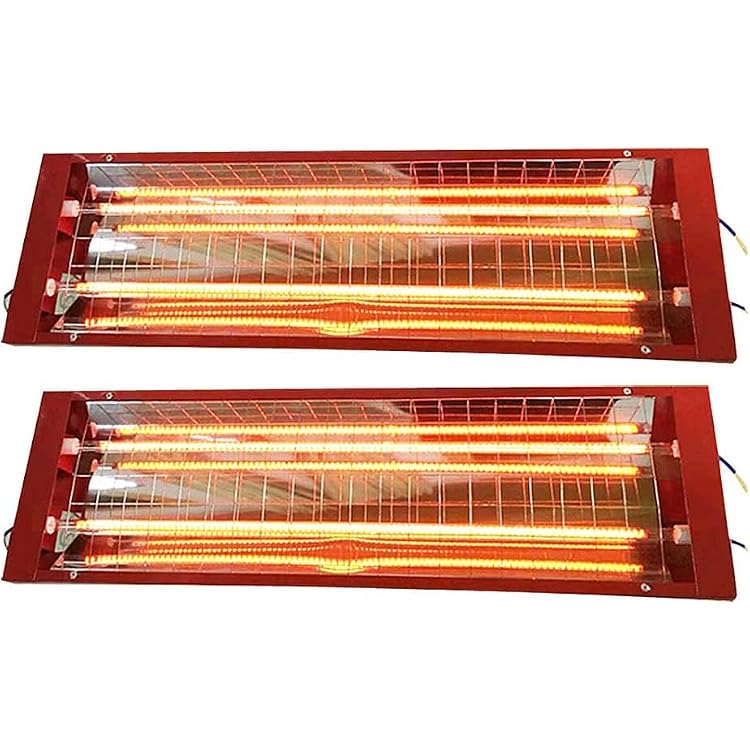 2000W Baking Infrared Paint Curing Lamp, 1 Set of 2pcs Curing Lamp Heater Lamp 110V for Automotive Spray Booths Far Infrared Radiation Heating2303