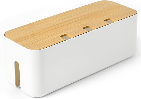 Large Cable Tidy Box, White Cable Management Organiser