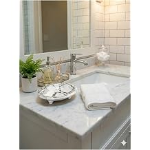 Şura Mutfak Seramik Sabunluk, Mermer Desen, Beyaz, Katı Sabun için