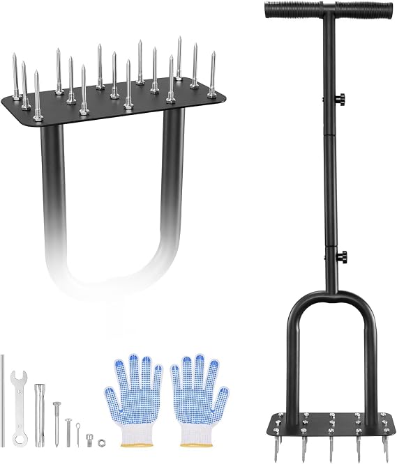 Lawn Aerator Spikes Aerating Tool, Manual Yard Grass Aerator