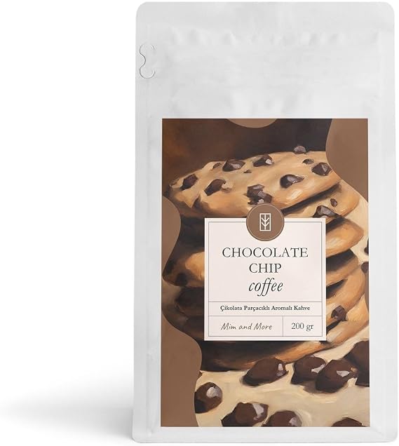 Mim and More Chocolate Chip Coffee - Chocolate Particle Flavored Coffee Bean Coffee, 200 Gr