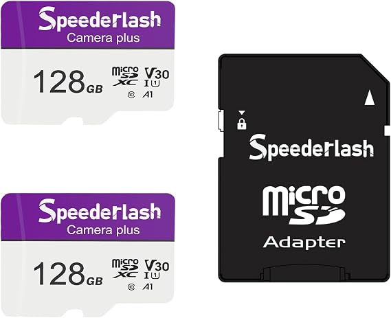 Speederlash 128GB Micro SD Card with Adapter, U3 A1, Up to 95MB/s,2 Pack