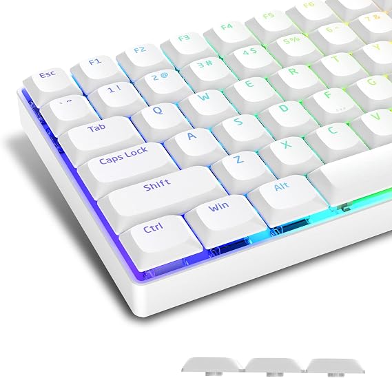 118 Low Profile Keycaps, Shine Through, White