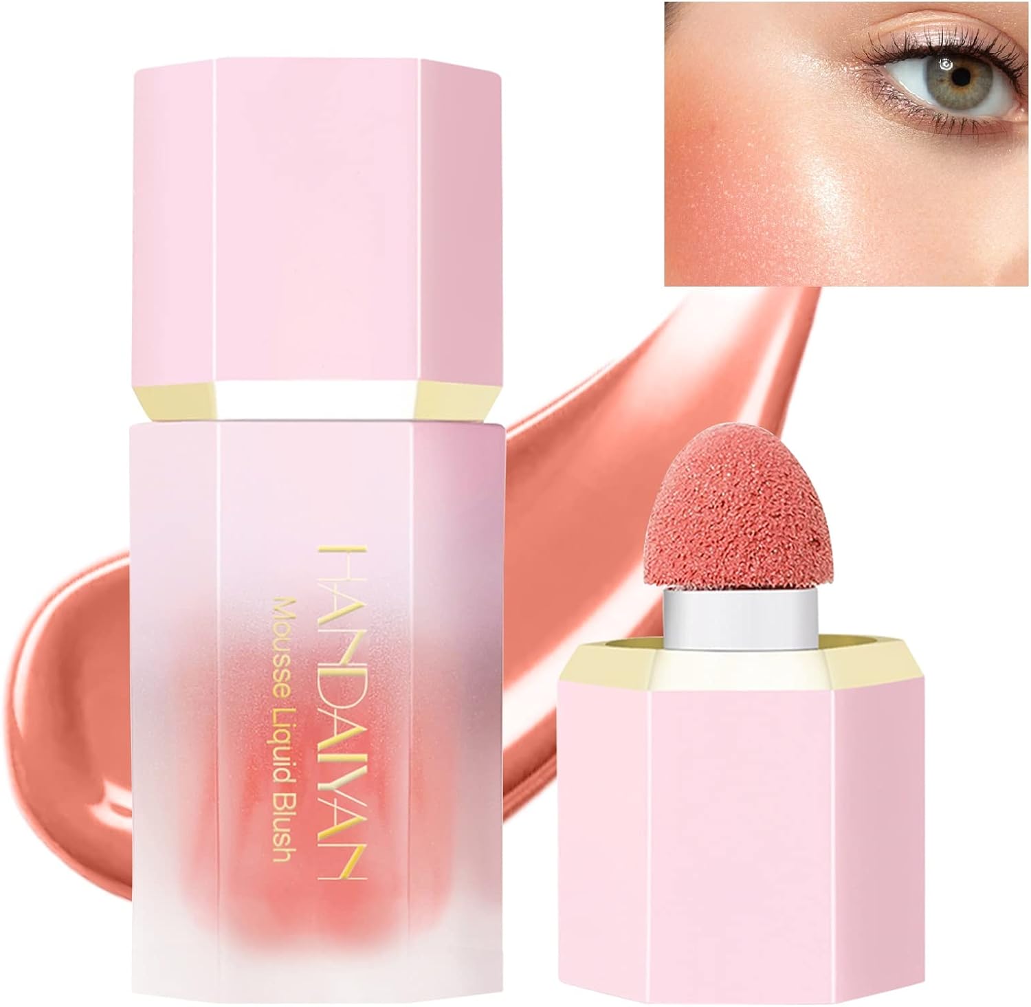 Liquid Blush Face Blusher Rouge Natural Smooth Blusher Pigment Long Lasting Creamy Soft Cheek Multi-purpose Stick Makeup With Cushion Cosmetics Liquid Facial BlushRose