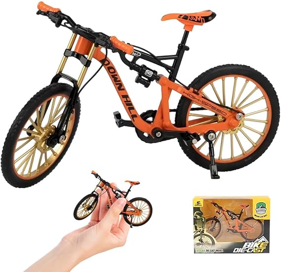 Mini Finger Bikes, 1:8 Scale Desktop Alloy Mini Finger Mountain Bike, Miniature Bicycle Model, Chain-operated wheels, Model for Desktop Home & Office Decoration