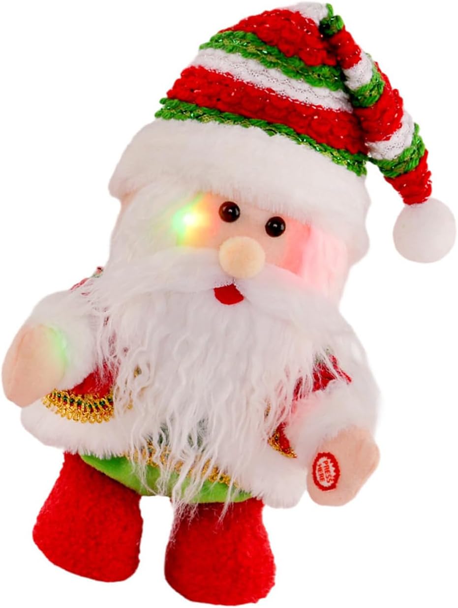 Interactive Dancing Santa Figure Including Multicolored Lights and Christmas Music for Indoor Holiday Family Fun Holiday Motion Decoration with Music